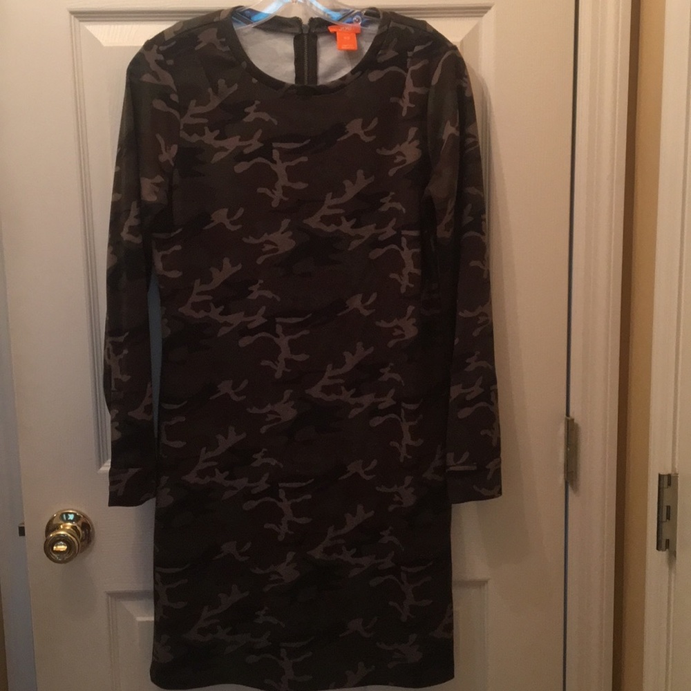 Joe Fresh long sleeved camo knit dress